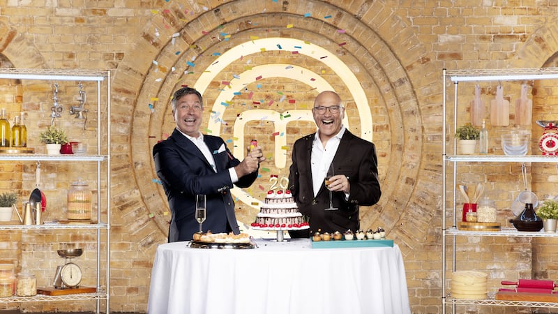 John Torode and Gregg Wallace celebrating the 20th series of the show