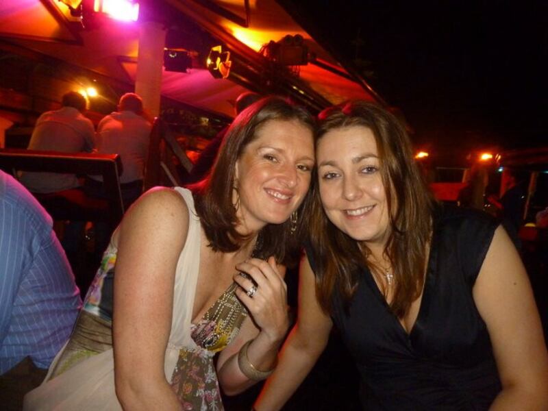 Cathy Booth with her friend Natalie Wilson who died, aged 40 from pancreatic cancer