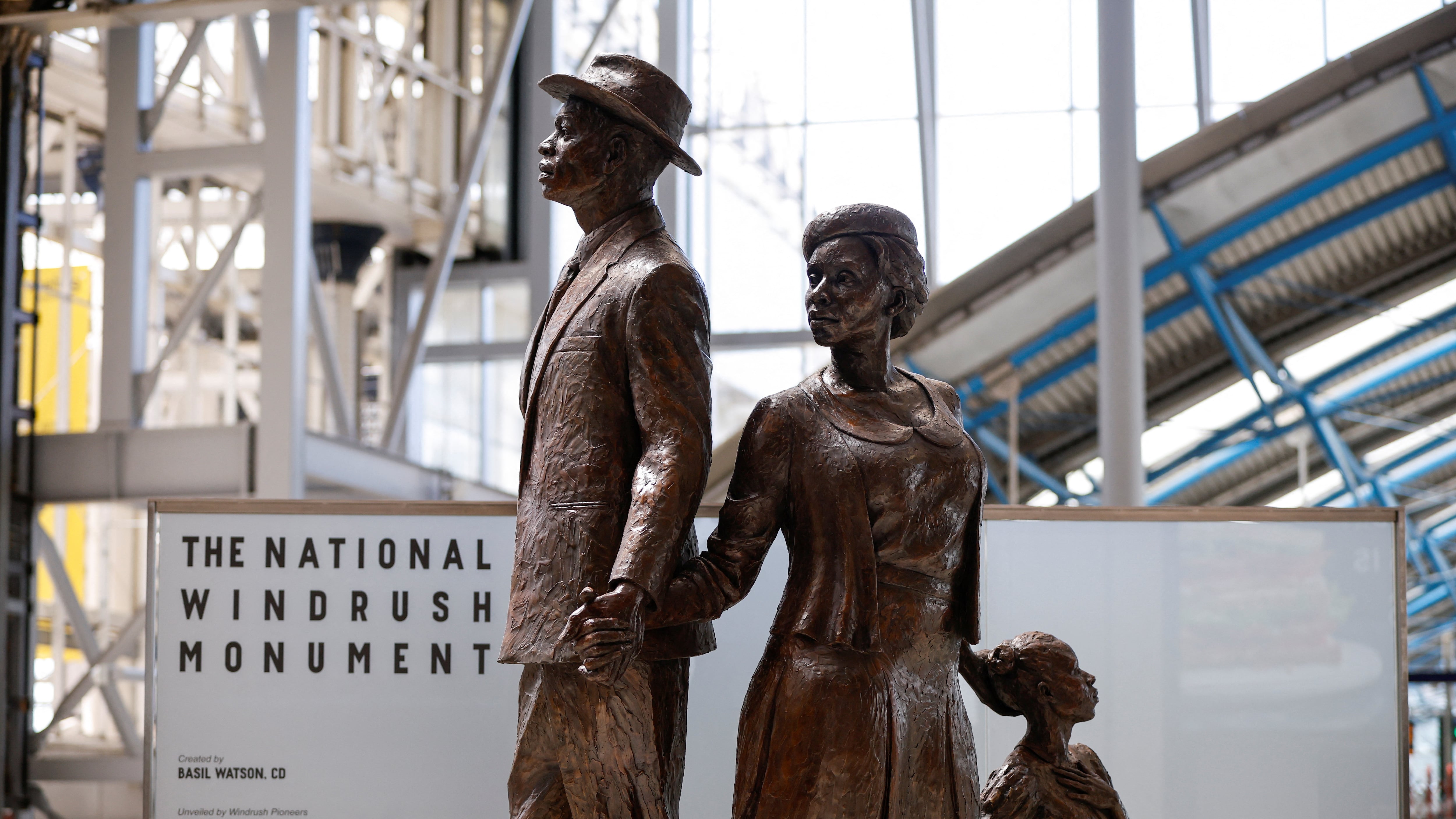 The National Windrush Monument at Waterloo Station