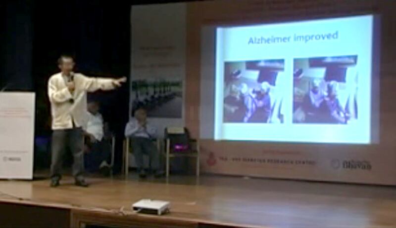 A screen grab taken from a video of a presentation by Hongchi Xiao on Paida Lajin therapy