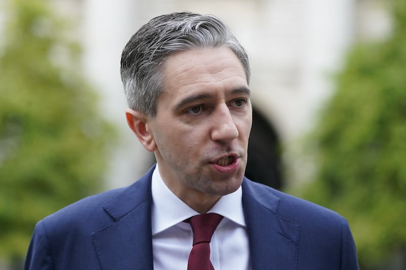 Taoiseach Simon Harris speaks to the media ahead of a Cabinet meeting at the Government Buildings in Dublin