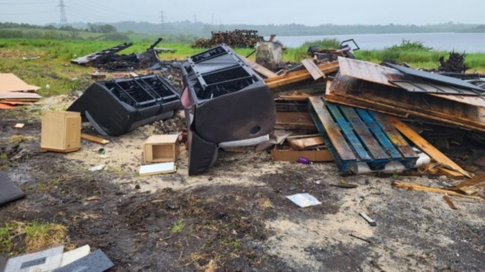 The site, owned by Northern Ireland Water, has seen the appearance of ‘UVF’ graffiti in recent weeks as well as junk piling up, which locals say is “spilling out on to the road”