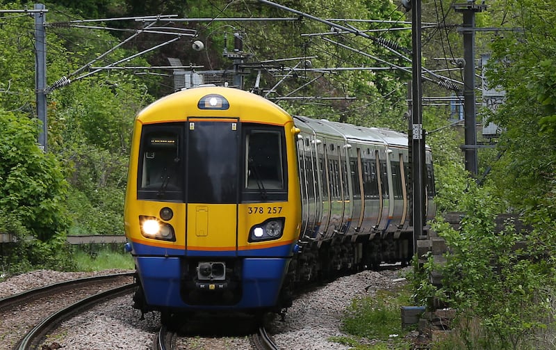 A view of a London Overground Train at Hampstead Heath Station