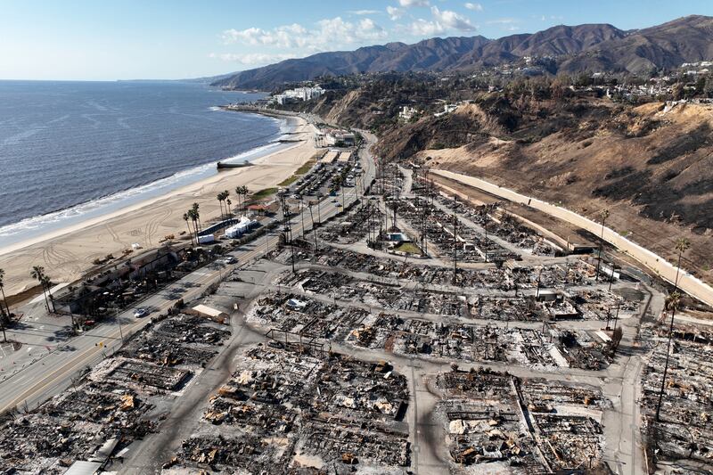 The devastation left by the Palisades Fire in the Pacific Palisades area of Los Angeles (Jae C Hong/AP)