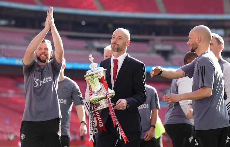 Ten Hag has won a trophy in each season at Manchester United