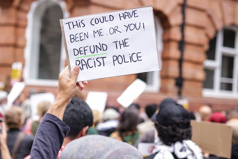 A Stand Up To Racism demonstration in Manchester