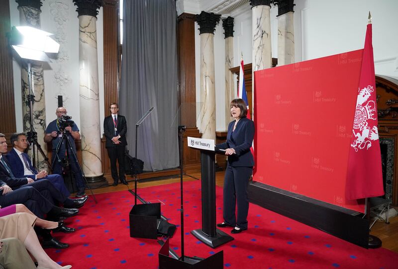 Chancellor Rachel Reeves addressed ministers, business chiefs and reporters at the Treasury