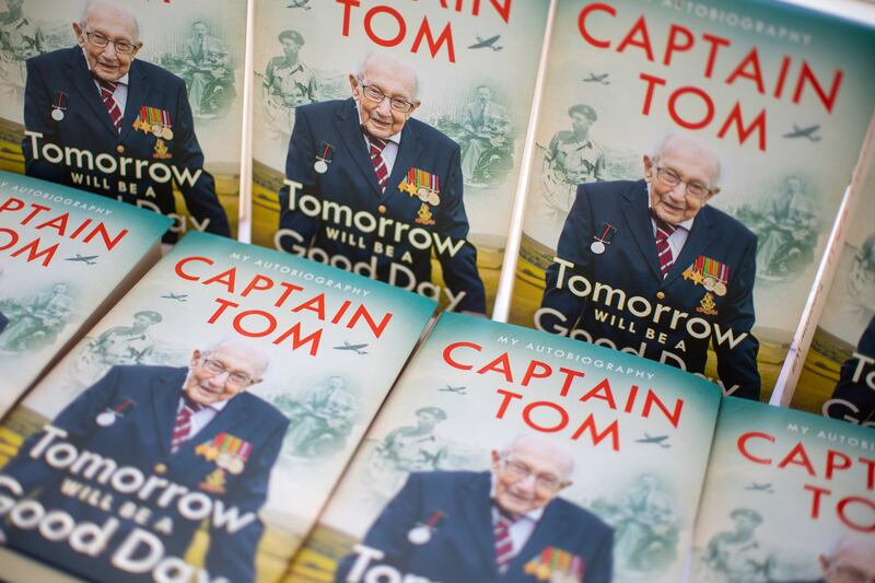 Copies of Captain Sir Tom Moore’s autobiography