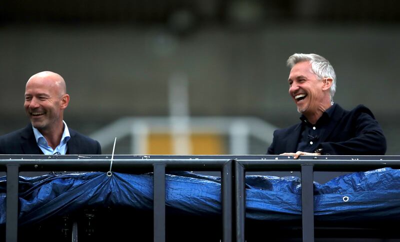 Alan Shearer and Gary Lineker shared a joke about the latter’s departure from Match of the Day