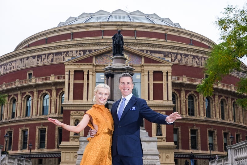 Dancer Rosie Ward and Anton Du Beke outside the historic London venue