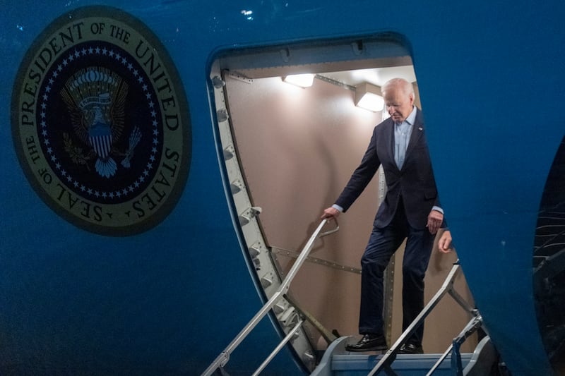 President Joe Biden arrives at Galeao International Airport in Rio de Janeiro following a (Manuel Balce Ceneta/AP)