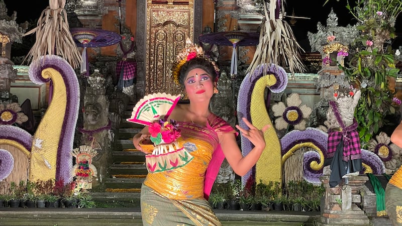 A Balinese dancer with disconcerting staring eyes