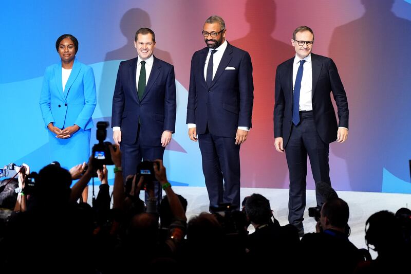 Tory leadership candidates Kemi Badenoch, Robert Jenrick, James Cleverly and Tom Tugendhat