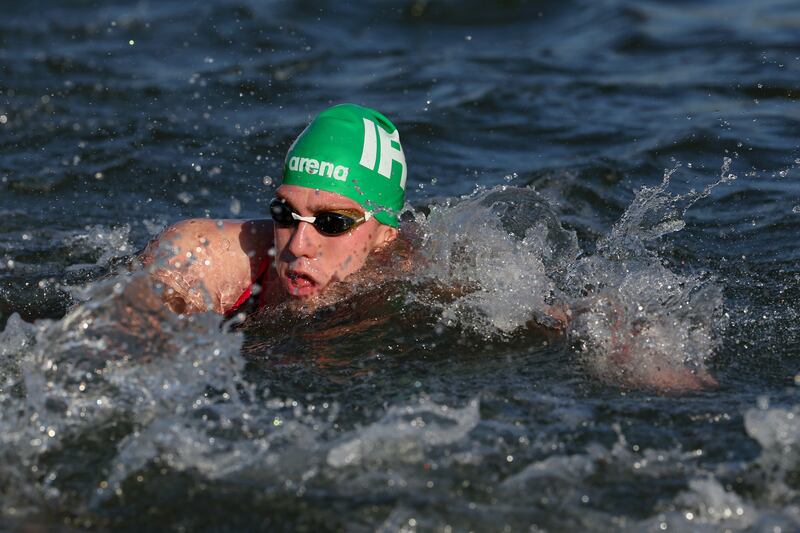 Daniel Wiffen during Friday morning's 10k marathon swim in the Seine. Picture by Luke Hales/Getty Images