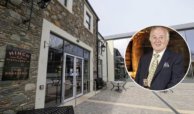 The Hinch Distillery officially opened in 2021 following a £15m investment, led by Dr Terry Cross (inset).