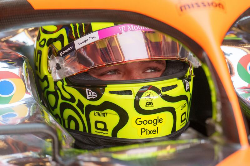 Lando Norris is in title contention (AP Photo/Nick Didlick)