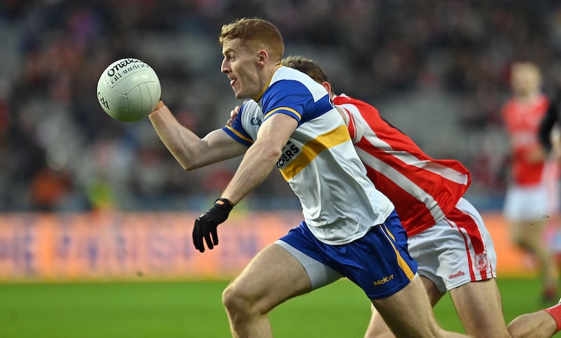 Peter Harte of Errigal Ciaran on his way to scoring his side's goal against Cuala in the All Ireland Club Senior championship  Final at Croke Park, Dublin