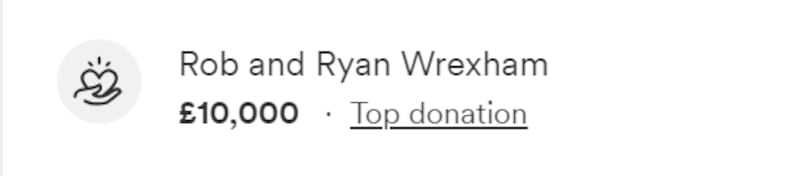 Wrexham AFC owners Ryan Reynolds and Rob McElhenney donated £10,000 on Go Fund Me for a fundraiser started by Wrexham player James Jones