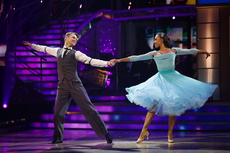 Jamie Borthwick and Michelle Tsiakkas during their appearance on the live show of Saturday’s Strictly Come Dancing show