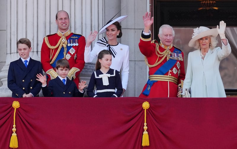 The Princess of Wales with the royal family on the Palace balcony after making her first official appearance since her cancer diagnosis