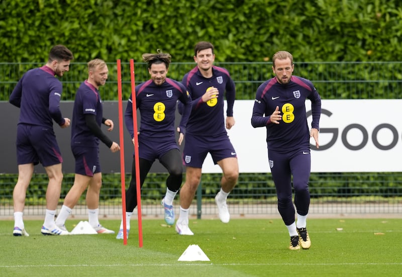 Harry Kane during a training session on Monday