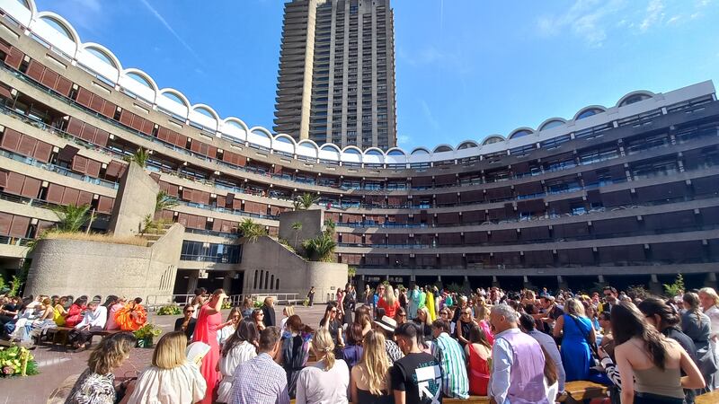 Roksanda SS24 show space at the Barbican Centre