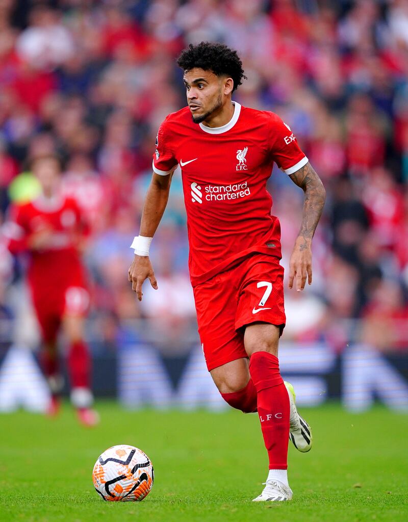 Liverpool’s Luis Diaz had a goal wrongly ruled out at Tottenham. (Peter Byrne/PA)