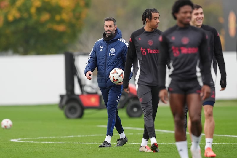 Interim manager Ruud van Nistelrooy (left) wants Leny Yoro back as quickly as possible