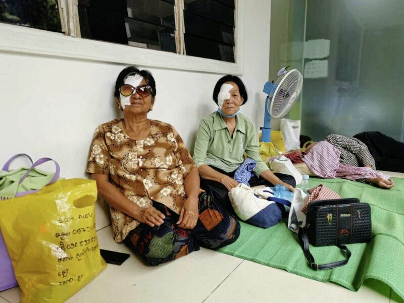 Two of the patients who benefited from the cataract clinics in Cambodia 