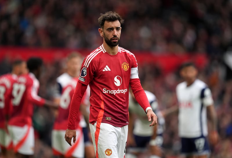 Bruno Fernandes was sent off in Manchester United’s loss to Tottenham