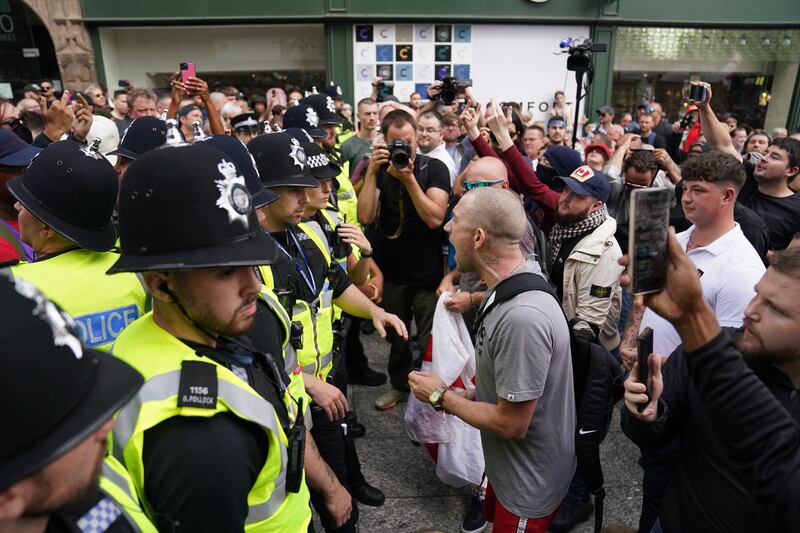 The incident occurred during a protest in Nottingham on August 3