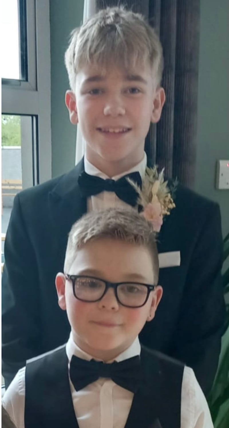 Emma's two sons, Fionn (15) and Noah (9), both have visual impairments (Emma Sipson)