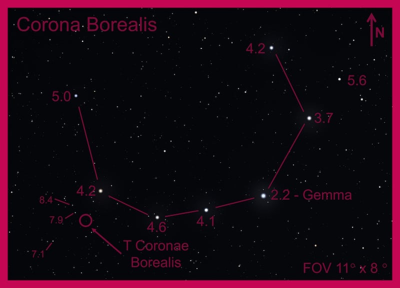 The Corona Borealis constellation in the night sky (Daniel Brown/Nottingham Trent University)