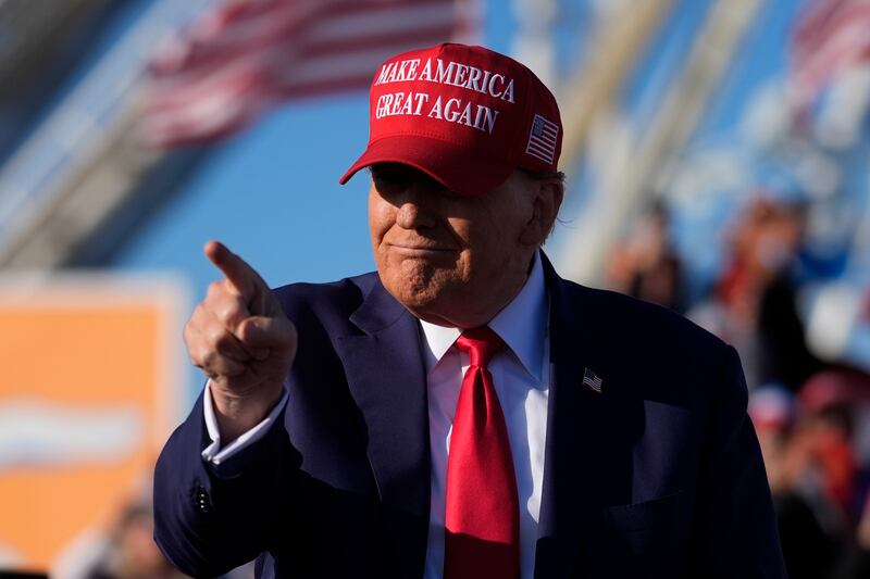 Donald Trump at a campaign rally in Wildwood, New Jersey, on Saturday (Matt Rourke/AP)