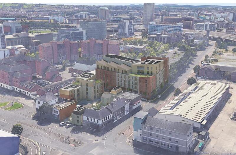 CGI demonstrating how Belfast Harbour's new social/affordable housing scheme in Sailortown will look.