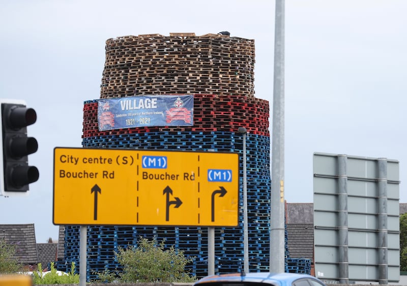 The Village bonfire close to the Westlink.