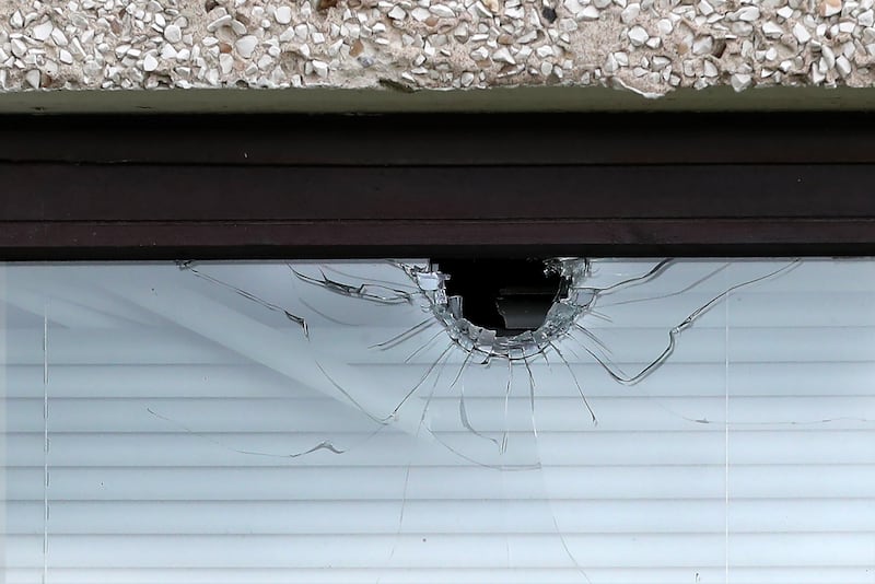 Scene of a shooting incident in the Glenvara Drive area of Coleraine Co-Derry. Several shots were fired through the windows and door of the home on Thursday night. Two people in the house at the time were not injured. Picture Margaret McLaughlin 21-6-2024