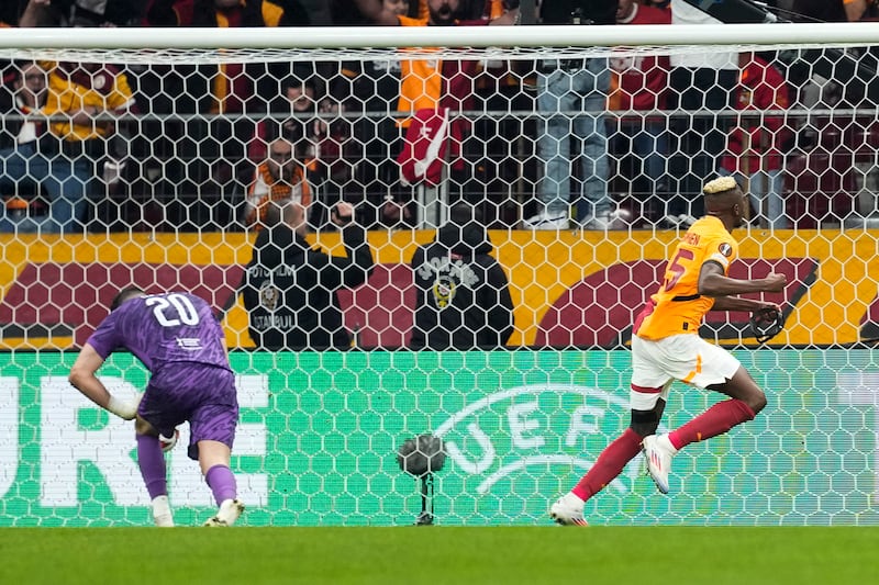 Galatasaray’s Victor Osimhen scored twice (Khalil Hamra/AP)