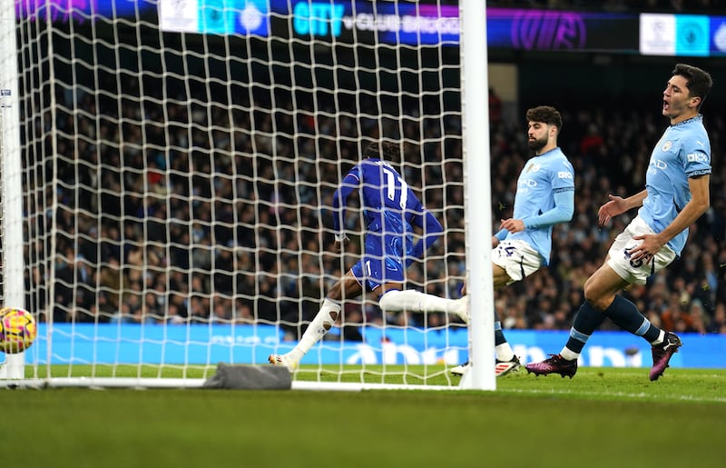 Abdukodir Khusanov (right) watched Chelsea’s Noni Madueke capitalise on his mistake less than two minutes into the game