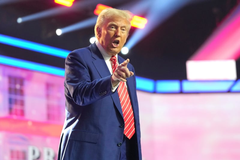 President-elect Donald Trump speaks at AmericaFest in Phoenix (Rick Scuteri/AP)