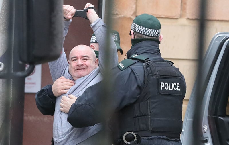 Paul McIntyre arrives at Derry Magistrates' Court where he is appearing charged with the murder of journalist Lyra McKee in April 2019. Picture by Brian Lawless/PA Wire&nbsp;