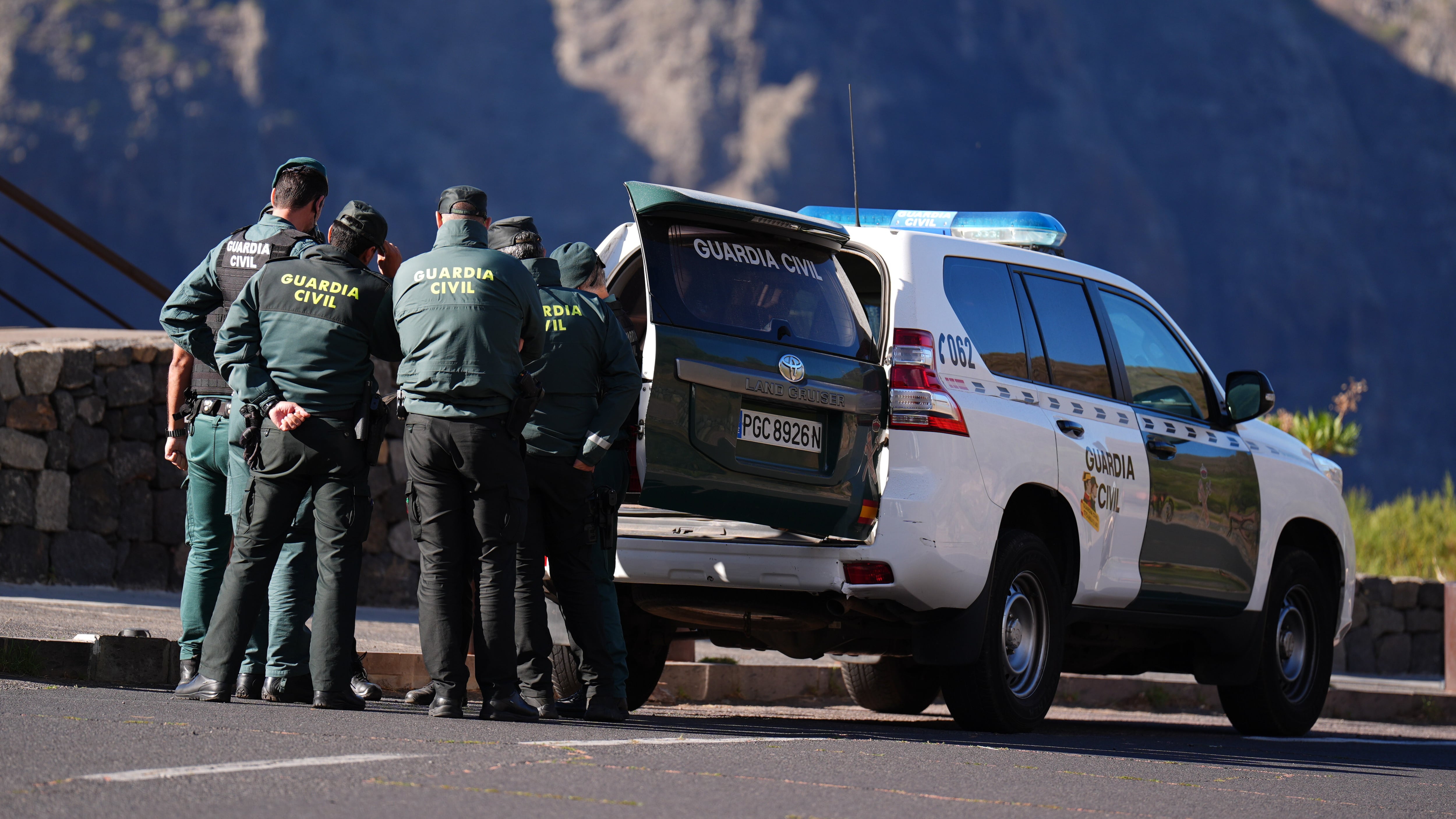 Guardia Civil officers near the village of Masca, Tenerife