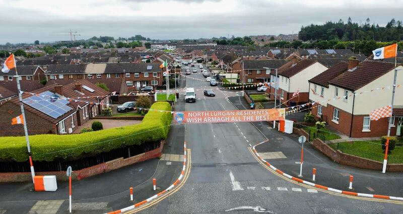 The Lake  street area of Lurgan ahead of the All Ireland Final. PICTURE COLM LENAGHAN