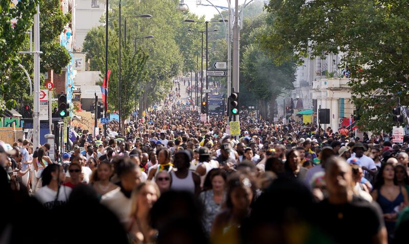 Crowds on Ladbroke Grove, London, during the Notting Hill Carnival