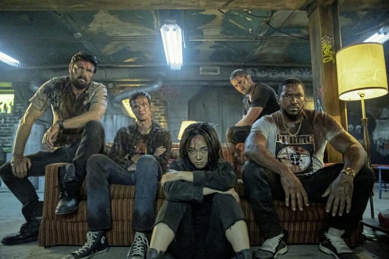 The Boys Season 2: Karl Urban as Billy Butcher, Jack Quaid as Hughie Campbell, Karen Fukuhara as Kimiko, Tomer Capon as Frenchie and Laz Alonso as Mother&#39;s Milk 