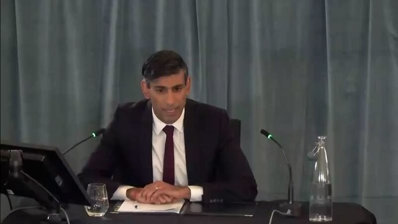 Rishi Sunak was heckled as he appeared before the inquiry