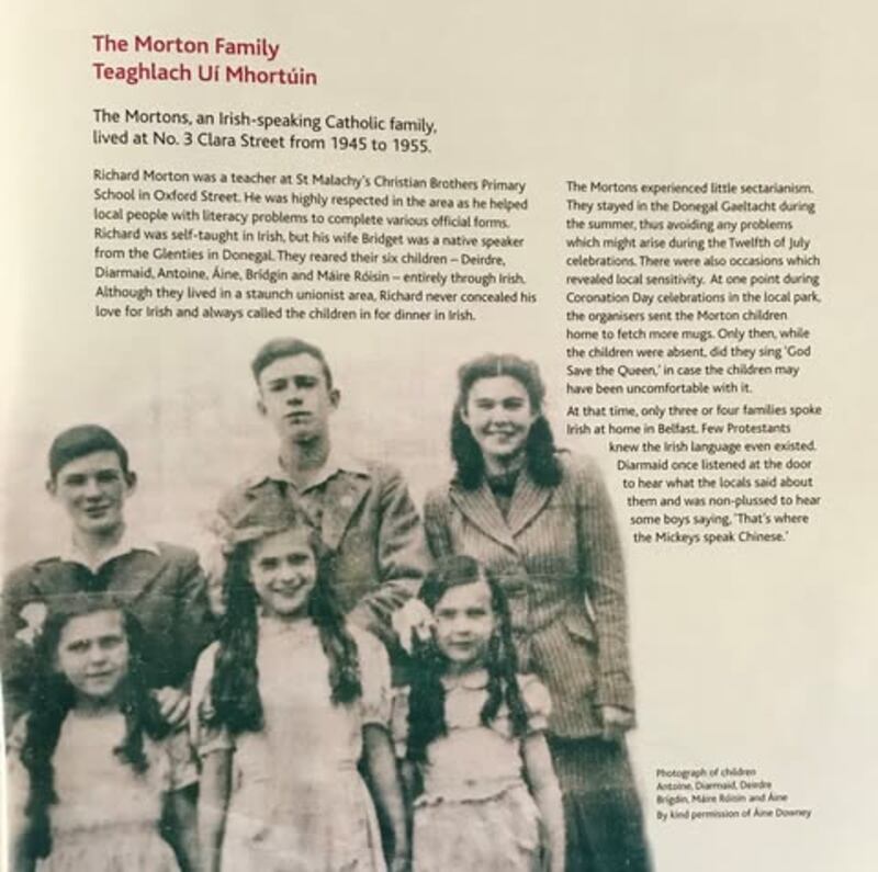 The Mortons were one of the very few Irish-speaking families in east Belfast