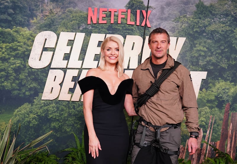 Holly Willoughby and Bear Grylls attending a special screening of Netflix’s Celebrity Bear Hunt in London