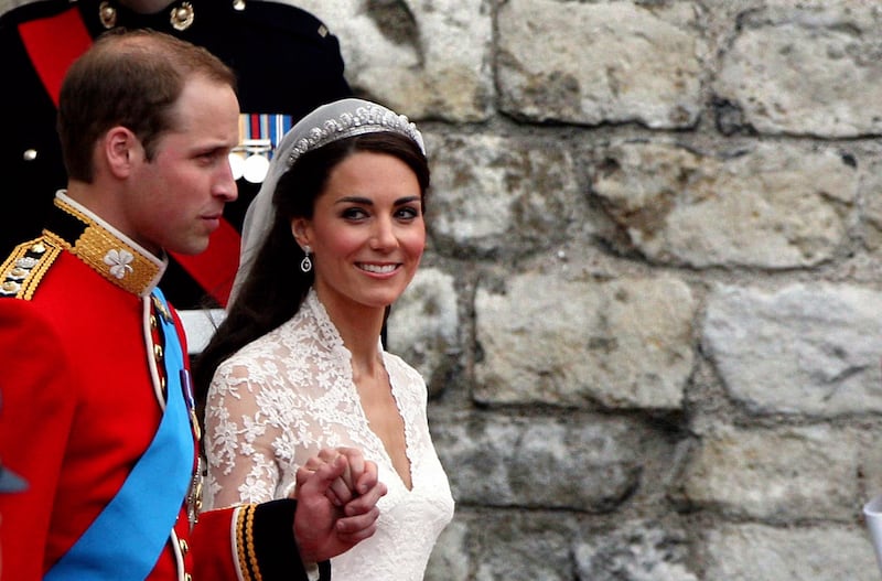 William and Kate leave Westminster Abbey after their wedding in 2011