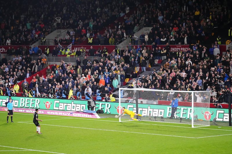 Mark Flekken’s save from Liam Palmer saw Brentford through